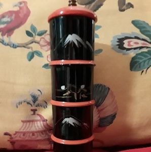 Great vintage asian black laquor pepper mill